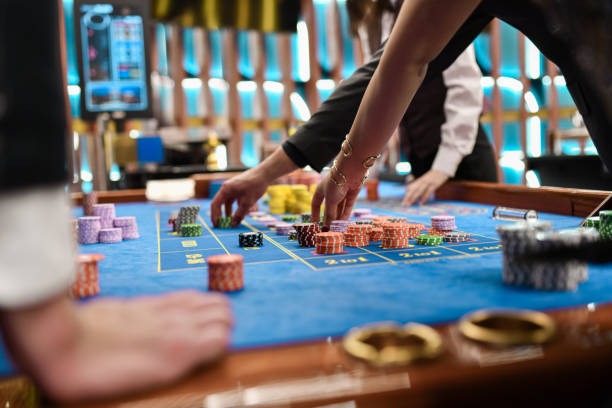 Live casino table with professional dealers and multi-camera setup